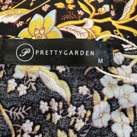 Pretty garden black and yellow boho floral print maxi dress medium - Picture 5 of 7